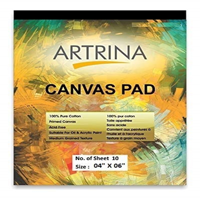 Artrina Cotton Canvas Painting Pad (04"x06") White.